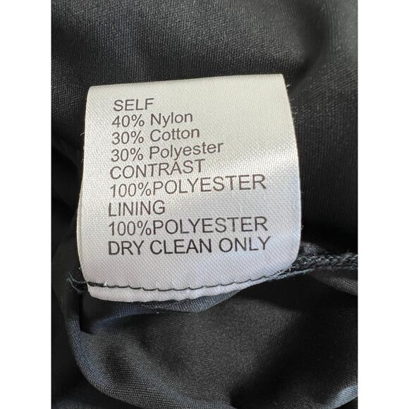 Tadashi Shoji Sequin Illusion Midi Dress Womens Sz 10 Mesh Belted Black Cocktail - Picture 12 of 12